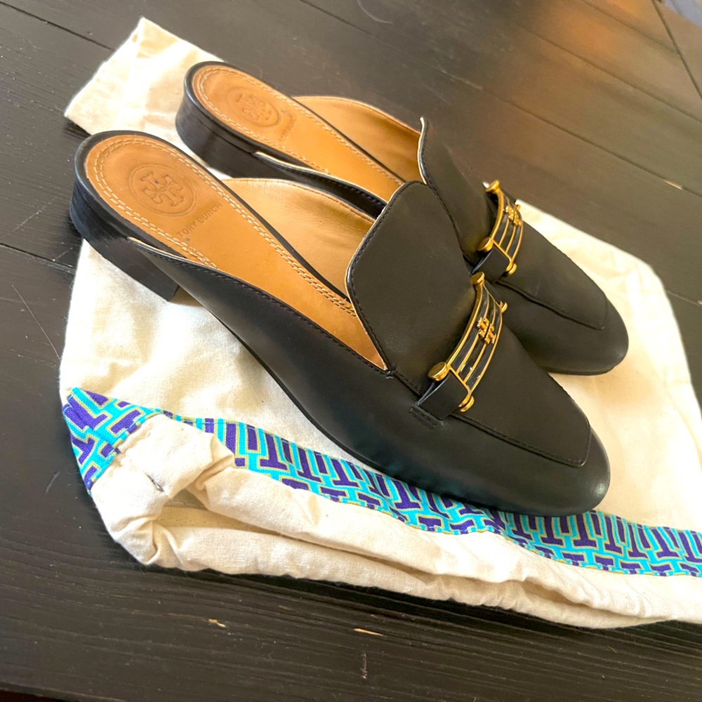Tory Burch Black Leather Women's Loafers